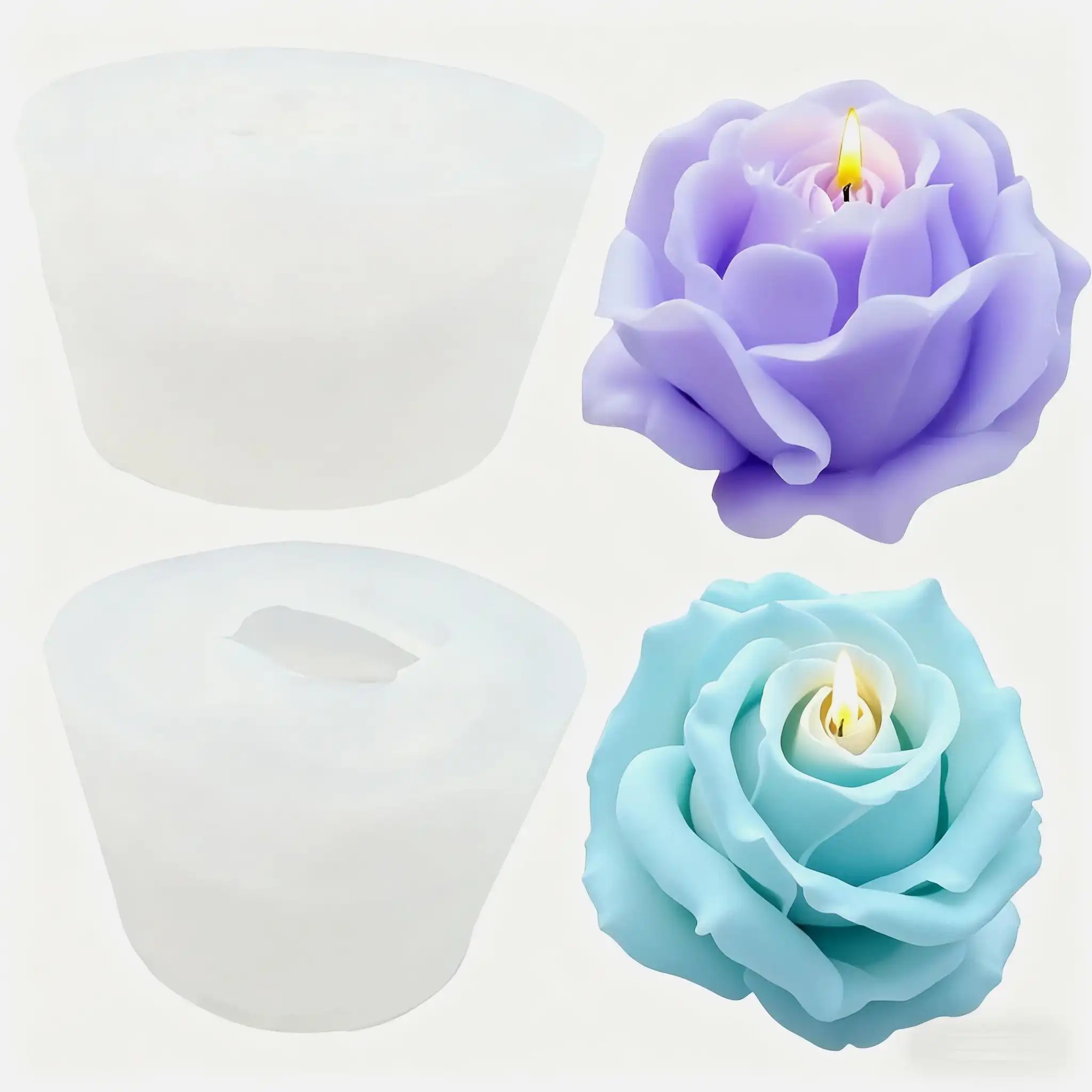 Soap Making Gifts - 2 Parçalı Romantik 3D Gül Şeklinde