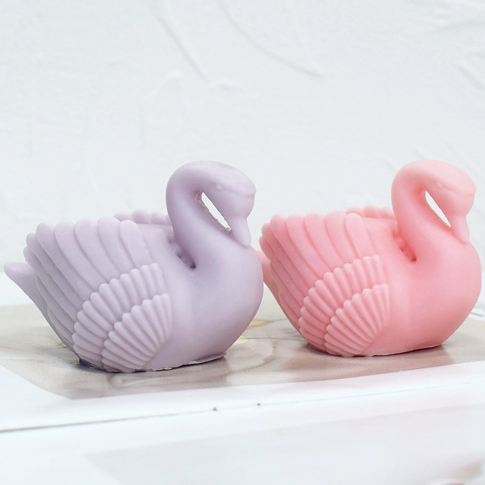Soap Making Gifts - Beyaz kuğu silikon mum kalıp kuğu